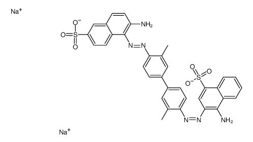 disodium 4-amino-3-[[4'-[(2-amino-6-sulphonatonaphthyl)azo]-3,3'-dimethyl[1,1'-biphenyl]-4-yl]azo]naphthalene-1-sulphonate Structure