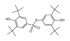 3,5-Di-tert-butyl-4-hydroxy-benzenethiosulfonic acid S-(3,5-di-tert-butyl-4-hydroxy-phenyl) ester结构式