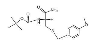 N-t-butoxycarbonyl-S-4-methoxybenzyl-L-cysteinamide结构式