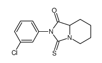 2-(3-chlorophenyl)-3-sulfanylidene-6,7,8,8a-tetrahydro-5H-imidazo[1,5-a]pyridin-1-one结构式