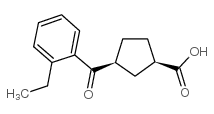 cis-3-(2-ethylbenzoyl)cyclopentane-1-carboxylic acid structure