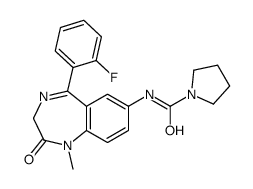 1-Pyrrolidinecarboxamide, N-(5-(2-fluorophenyl)-2,3-dihydro-1-methyl-2-oxo-1H-1,4-benzodiazepin-7-yl)- structure