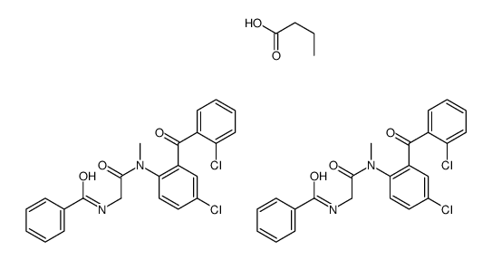 butanoic acid,N-[2-[4-chloro-2-(2-chlorobenzoyl)-N-methylanilino]-2-oxoethyl]benzamide结构式