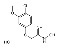 2-(4-chloro-3-methoxyphenyl)sulfanyl-N'-hydroxyethanimidamide,hydrochloride Structure