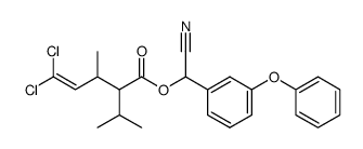 (α-cyano-m-phenoxybenzyl) 5,5-dichloro-3-methyl-2-isopropyl-4-pentenoate结构式