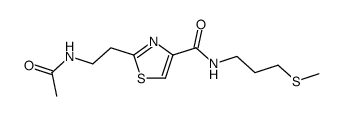 3-[2-(2-acetamidoethyl)thiazole-4-carboxamido]propyl methyl sulfide Structure