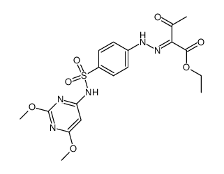 2-{[4-(2,6-Dimethoxy-pyrimidin-4-ylsulfamoyl)-phenyl]-hydrazono}-3-oxo-butyric acid ethyl ester Structure