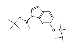 6-(tert-butyldimethylsilanyloxy)indole-1-carboxylic acid tert-butyl ester结构式