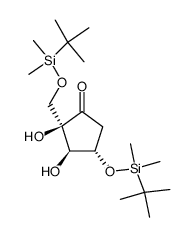 (2RS,3RS,4SR)-3,4-dihydroxy-4-t-butyldimethylsilyloxy-2-t-butyldimethylsilyloxymethylcyclopentan-1-one Structure