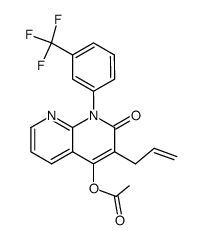 Acetic acid 3-allyl-2-oxo-1-(3-trifluoromethyl-phenyl)-1,2-dihydro-[1,8]naphthyridin-4-yl ester结构式
