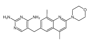 5-(4,8-Dimethyl-2-morpholin-4-yl-quinolin-6-ylmethyl)-pyrimidine-2,4-diamine结构式