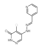 4-chloro-5-((2Z)-2-(pyridin-3-ylmethylidene)hydrazinyl)-2H-pyridazin-3-one structure