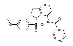 N-[1-(4-methoxyphenyl)sulfonyl-2,3-dihydroindol-7-yl]pyridine-4-carboxamide结构式