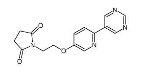 1-[2-(6-pyrimidin-5-ylpyridin-3-yl)oxyethyl]pyrrolidine-2,5-dione Structure