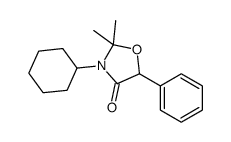 3-cyclohexyl-2,2-dimethyl-5-phenyl-1,3-oxazolidin-4-one结构式