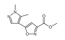 3-Isoxazolecarboxylic acid, 5-(1,5-dimethyl-1H-pyrazol-4-yl)-, methyl ester结构式