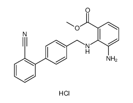 Benzoic acid, 3-amino-2-[[(2'-cyano[1,1'-biphenyl]-4-yl)methyl]amino]-, methyl ester, hydrochloride Structure