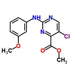 Methyl 5-chloro-2-[(3-methoxyphenyl)amino]-4-pyrimidinecarboxylate结构式