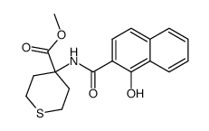 4-[(1-hydroxy-naphthalene-2-carbonyl)-amino]-tetrahydro-thiopyrane-4-carboxylic acid methyl ester结构式