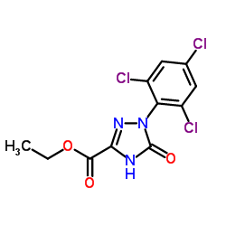 Ethyl 5-oxo-1-(2,4,6-trichlorophenyl)-2,5-dihydro-1H-1,2,4-triazole-3-carboxylate结构式