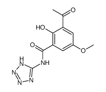 3-Acetyl-2-hydroxy-5-methoxy-N-(1H-tetrazol-5-yl)-benzamide Structure