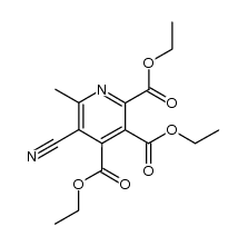 5-cyano-6-methyl-pyridine-2,3,4-tricarboxylic acid triethyl ester结构式