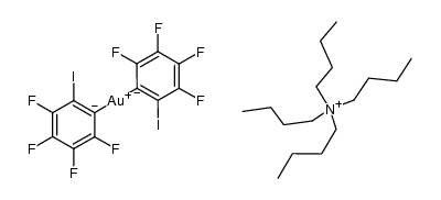 NBu4[Au(2-iodotetrafluorophenyl)2] Structure