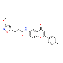 N-[2-(4-Fluorophenyl)-4-oxo-4H-chromen-6-yl]-3-(3-methoxy-1,2-oxazol-5-yl)propanamide结构式