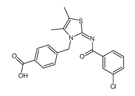 4-[[2-(3-chlorobenzoyl)imino-4,5-dimethyl-1,3-thiazol-3-yl]methyl]benzoic acid结构式