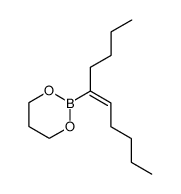 (E)-2-(1-butyl-1-hexenyl)-1,3,2-dioxaborinane结构式