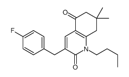 1-butyl-3-[(4-fluorophenyl)methyl]-7,7-dimethyl-6,8-dihydroquinoline-2,5-dione Structure