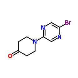 1-(5-bromopyrazin-2-yl)piperidin-4-one结构式