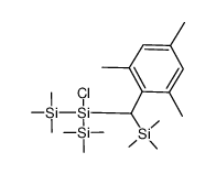 2-Chloro-1,1,1,3,3,3-hexamethyl-2-[(2,4,6-trimethyl-phenyl)-trimethylsilanyl-methyl]-trisilane结构式