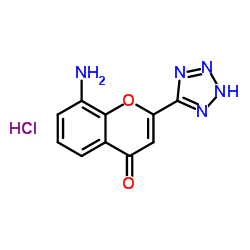 8-氨基-4-酮-2-(四氮唑-5-基)-4H-1-苯并吡喃盐酸盐结构式