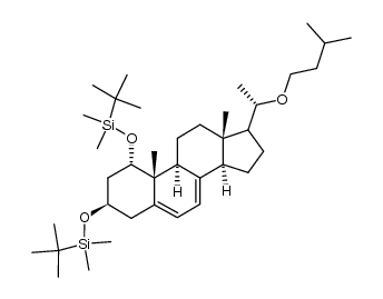 (((1S,3R,9S,10R,13S,14R)-17-((S)-1-(isopentyloxy)ethyl)-10,13-dimethyl-2,3,4,9,10,11,12,13,14,15,16,17-dodecahydro-1H-cyclopenta[a]phenanthrene-1,3-diyl)bis(oxy))bis(tert-butyldimethylsilane)结构式