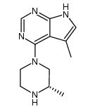 (S)-5-methyl-4-(3-methylpiperazin-1-yl)-7H-pyrrolo[2,3-d]pyrimidine结构式