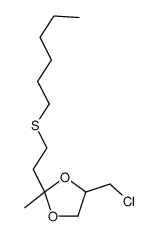 4-(chloromethyl)-2-(2-hexylsulfanylethyl)-2-methyl-1,3-dioxolane结构式