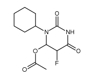 3-cyclohexyl-5-fluoro-2,6-dioxohexahydropyrimidin-4-yl acetate Structure