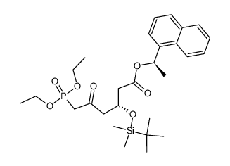 (R)-1-(naphthalen-1-yl)ethyl (R)-3-((tert-butyldimethylsilyl)oxy)-6-(diethoxyphosphoryl)-5-oxohexanoate结构式