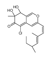 (7S,8S)-5-chloro-3-[(1E,3E)-3,5-dimethylhepta-1,3-dienyl]-7,8-dihydroxy-7-methyl-8H-isochromen-6-one结构式