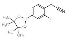 2-(2-氟-4-(4,4,5,5-四甲基-1,3,2-二氧杂硼烷-2-基)苯基)乙腈结构式