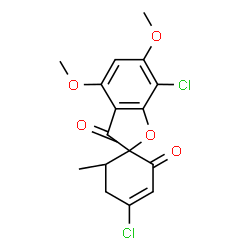 4',7-Dichloro-4,6-dimethoxy-6'-methylspiro[benzofuran-2(3H),1'-[3]cyclohexene]-2',3-dione Structure