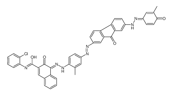 2-Naphthalenecarboxamide, N-(2-chlorophenyl)-3-hydroxy- 4-[[4-[[7-[(4-hydroxy-3-methylphenyl)azo]-9-oxo-9H-fluoren-2-yl]azo]-2-methylphenyl]azo]- picture