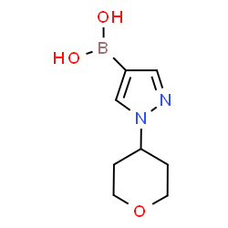 B-[1-(Tetrahydro-2H-pyran-4-yl)-1H-pyrazol-4-yl]boronic Acid Structure