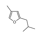 4-methyl-2-(2-methylpropyl)furan结构式