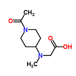 N-(1-Acetyl-4-piperidinyl)-N-methylglycine结构式