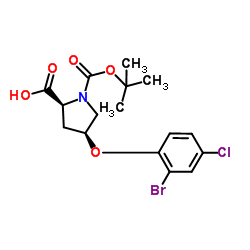 (4S)-4-(2-Bromo-4-chlorophenoxy)-1-(tert-butoxycarbonyl)-L-proline Structure