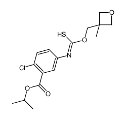 propan-2-yl 2-chloro-5-[(3-methyloxetan-3-yl)methoxycarbothioylamino]benzoate结构式