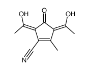 3,5-bis(1-hydroxyethylidene)-2-methyl-4-oxo-1-cyclopentene-1-carbonitrile结构式