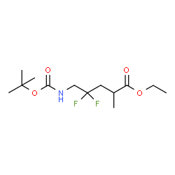 ethyl 5-(tert-butoxycarbonylamino)-4,4-difluoro-2-methylpentanoate结构式